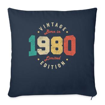 Vintage 1980's Original 1980's Retro Anniversary 1980's - Sofa pillowcase 17,3'' x 17,3'' (45 x 45 cm) - navy - Front