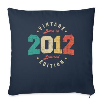 Vintage 2012 Original 2012 Anniversaire Rétro 2012 - Housse de coussin décorative 45 x 45 cm - bleu marine - Devant