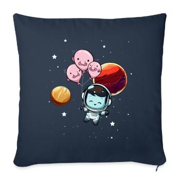 Blobfish Planète astronaute de l’espace - Housse de coussin décorative 45 x 45 cm - bleu marine - Devant
