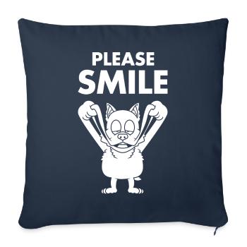 Corgi Funny Just Smile - Sofa pillowcase 17,3'' x 17,3'' (45 x 45 cm) - navy - Front