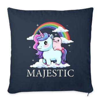 Blobfish Licorne Arc-en-ciel - Housse de coussin décorative 45 x 45 cm - bleu marine - Devant