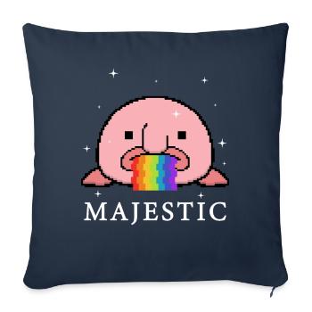 Blobfish arc-en-ciel Pixel - Housse de coussin décorative 45 x 45 cm - bleu marine - Devant