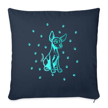 Doberman Pinscher with small paws - Sofa pillowcase 17,3'' x 17,3'' (45 x 45 cm) - navy - Front