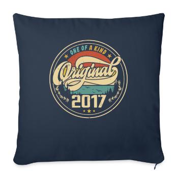 Original 2017 Vintage - Cadeau D’anniversaire 2017 - Housse de coussin décorative 45 x 45 cm - bleu marine - Devant