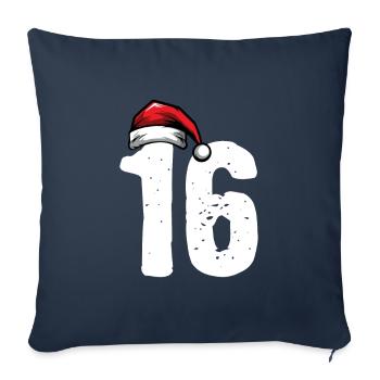 16 Numéro Noël - Housse de coussin décorative 45 x 45 cm - bleu marine - Devant