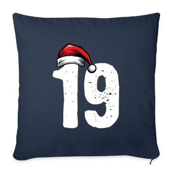 19 Numéro Noël - Housse de coussin décorative 45 x 45 cm - bleu marine - Devant