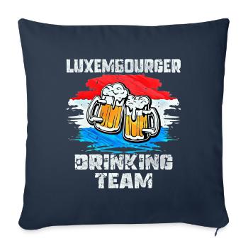 Équipe de beuverie luxembourgeoise - Housse de coussin décorative 45 x 45 cm - bleu marine - Devant