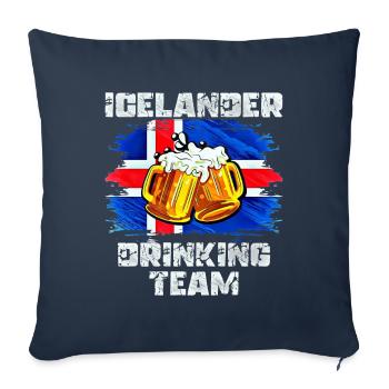 Équipe de beuverie d’Islande - Housse de coussin décorative 45 x 45 cm - bleu marine - Devant