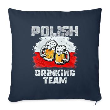 Équipe de beuverie de Pologne - Housse de coussin décorative 45 x 45 cm - bleu marine - Devant