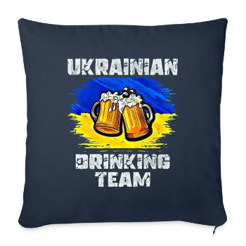 Équipe de beuverie d’Ukraine - Housse de coussin décorative 45 x 45 cm - bleu marine - Devant