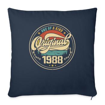 Original 1988 Vintage - Cadeau D’anniversaire 1988 - Housse de coussin décorative 45 x 45 cm - bleu marine - Devant
