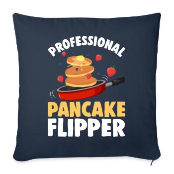 Funny Pancake Maker - Sofa pillowcase 17,3'' x 17,3'' (45 x 45 cm) - navy - Front