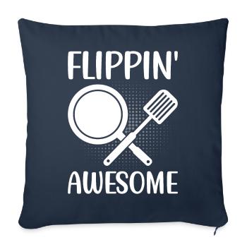 Funny Pancake Maker - Sofa pillowcase 17,3'' x 17,3'' (45 x 45 cm) - navy - Front