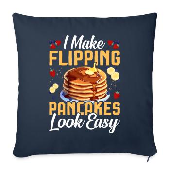 Funny Pancake Maker - Sofa pillowcase 17,3'' x 17,3'' (45 x 45 cm) - navy - Front