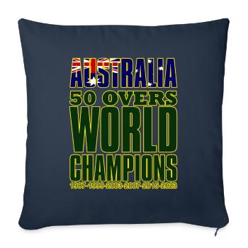 Champions du monde de cricket Australie 50 Overs - Housse de coussin décorative 45 x 45 cm - bleu marine - Devant