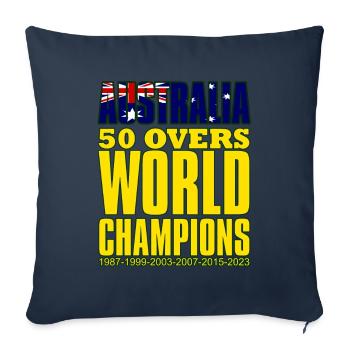 Champions du monde de cricket Australie 50 Overs - Housse de coussin décorative 45 x 45 cm - bleu marine - Devant