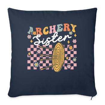 Groovy Tir à l’arc fille Archer - Housse de coussin décorative 45 x 45 cm - bleu marine - Devant