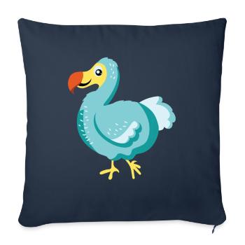 Enfants Dodo Oiseau Petit Oiseau - Housse de coussin décorative 45 x 45 cm - bleu marine - Devant