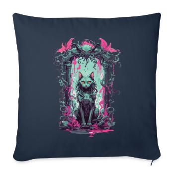 Gothic Occult Cat Magic Monster Design - Sofa pillowcase 17,3'' x 17,3'' (45 x 45 cm) - navy - Front