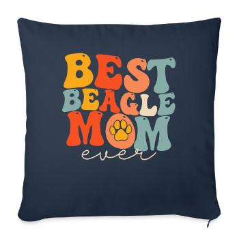 Groovy chien Beagle amant - Housse de coussin décorative 45 x 45 cm - bleu marine - Devant