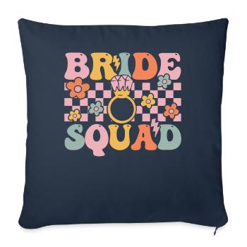 Groovy Bridal Shower enterrement de vie de jeune fille - Housse de coussin décorative 45 x 45 cm - bleu marine - Devant