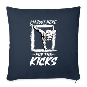 Je ne suis là que pour les coups de pied - Hapkido - Housse de coussin décorative 45 x 45 cm - bleu marine - Devant