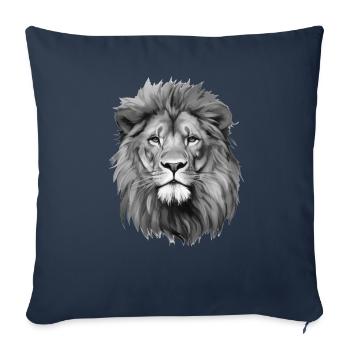 Un portrait du lion du Lion Lion - Housse de coussin décorative 45 x 45 cm - bleu marine - Devant