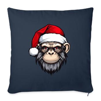 Monkey Head Christmas Christmas - Sofa pillowcase 17,3'' x 17,3'' (45 x 45 cm) - navy - Front