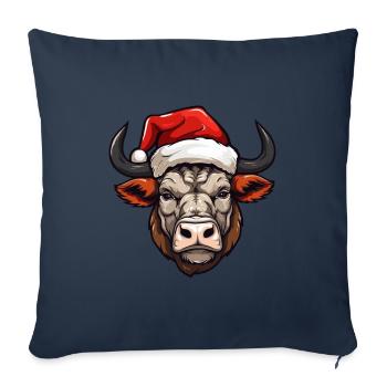Bull Head Christmas Christmas - Sofa pillowcase 17,3'' x 17,3'' (45 x 45 cm) - navy - Front