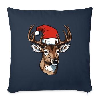 Deer Head Christmas Christmas - Sofa pillowcase 17,3'' x 17,3'' (45 x 45 cm) - navy - Front