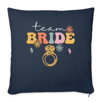 Groovy Bridal Shower enterrement de vie de jeune fille - Housse de coussin décorative 45 x 45 cm - bleu marine - Devant