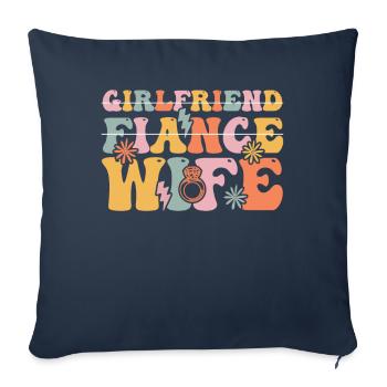 Groovy Bridal Shower fête de fiançailles - Housse de coussin décorative 45 x 45 cm - bleu marine - Devant