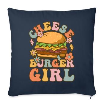 Groovy Hamburger - Housse de coussin décorative 45 x 45 cm - bleu marine - Devant