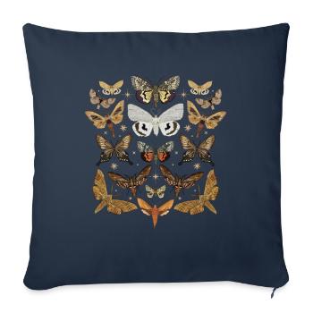 Moths, species, moths, moths - Sofa pillowcase 17,3'' x 17,3'' (45 x 45 cm) - navy - Front