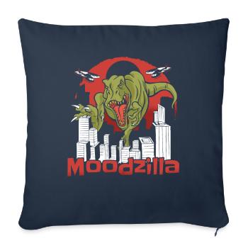 Dinosaure T Rex Drôle - Housse de coussin décorative 45 x 45 cm - bleu marine - Devant