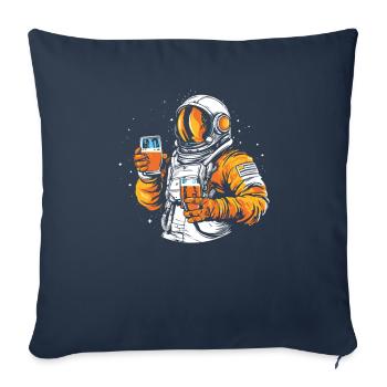 Beer, Beer Lover, Astronaut - Sofa pillowcase 17,3'' x 17,3'' (45 x 45 cm) - navy - Front