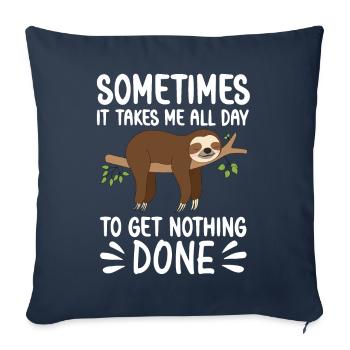 Funny lazy Sloth doing nothing and sleep Faultier - Sofakissenbezug 45 x 45 cm - Navy - Vorne