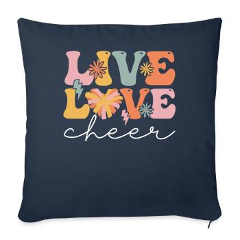 Groovy Cheerleading Cheerleader Cheer Squad - Housse de coussin décorative 45 x 45 cm - bleu marine - Devant