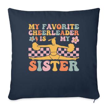 Pom-pom girl groovy - Housse de coussin décorative 45 x 45 cm - bleu marine - Devant