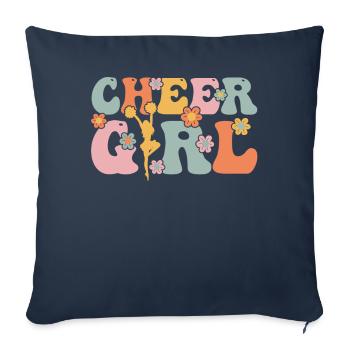 Groovy Cheerleading Cheerleader Cheer Squad - Housse de coussin décorative 45 x 45 cm - bleu marine - Devant