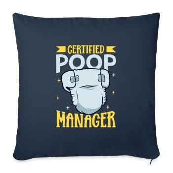 Zertifizierter Kaka Manager - Windelwechseln - Sofakissenbezug 45 x 45 cm - Navy - Vorne