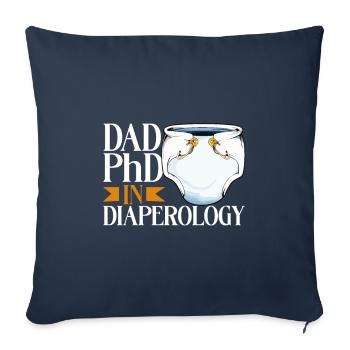 Doctor of Diaper Change Ology - Diaper Changing - Sofa pillowcase 17,3'' x 17,3'' (45 x 45 cm) - navy - Front