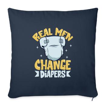 De vrais hommes changent des couches - Housse de coussin décorative 45 x 45 cm - bleu marine - Devant