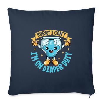 Service de couches - change bébé - Housse de coussin décorative 45 x 45 cm - bleu marine - Devant