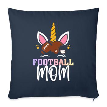 Maman joueuse de football - Housse de coussin décorative 45 x 45 cm - bleu marine - Devant