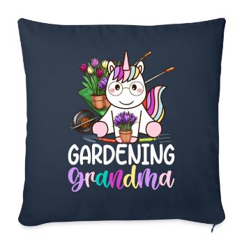 Jardinière Amoureuse Des Plantes - Housse de coussin décorative 45 x 45 cm - bleu marine - Devant