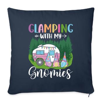 Glamper Gnome Jardinage - Housse de coussin décorative 45 x 45 cm - bleu marine - Devant