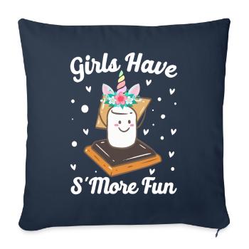 Funny Smores Camping Girl - Sofa pillowcase 17,3'' x 17,3'' (45 x 45 cm) - navy - Front