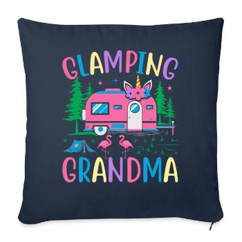 Female Glamper Motorhome Caravan - Sofa pillowcase 17,3'' x 17,3'' (45 x 45 cm) - navy - Front
