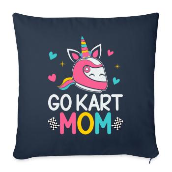 Go Kart Racing Femme Go Kart Racer - Housse de coussin décorative 45 x 45 cm - bleu marine - Devant